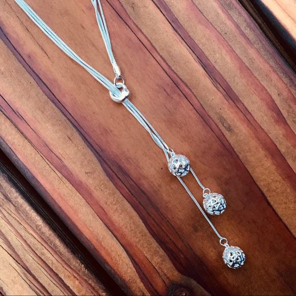 Celebration ♡ Silver Layered Necklace - Picture 2 of 9